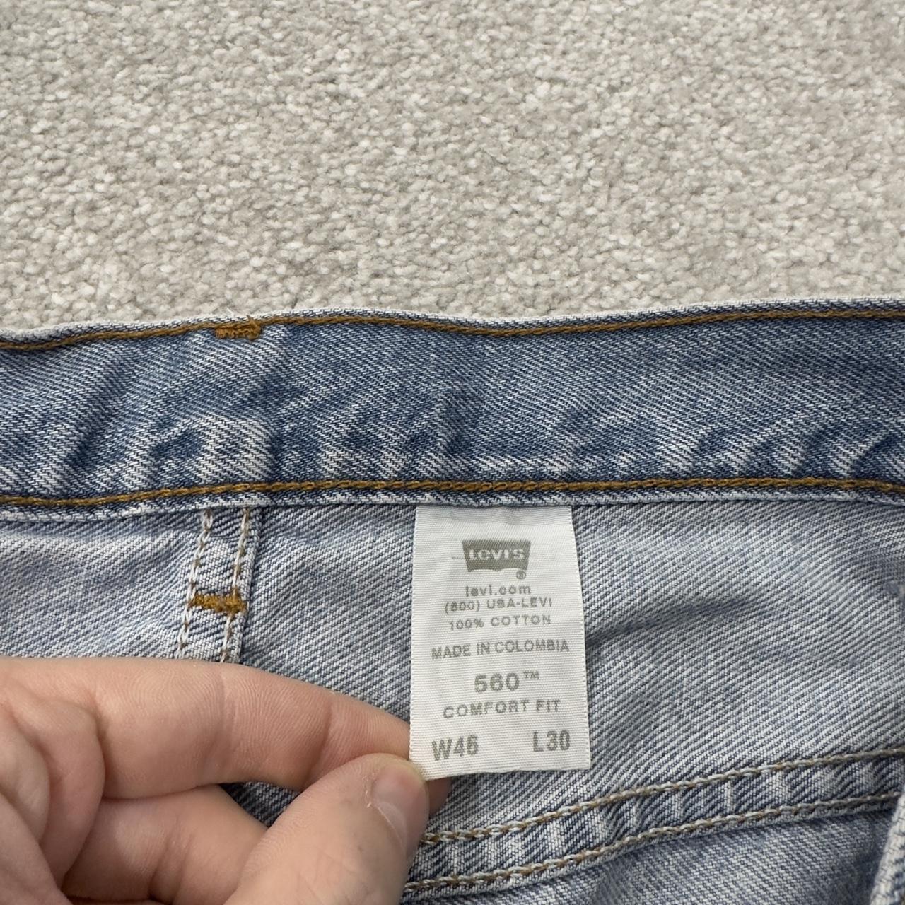 Baggy Levi’s 560 jeans y2k W40L30 blue Loose leg comfort fit denim 2000s style red tab logo jeans