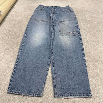 BOSS baggy carpenter jeans y2k loose W32L32 thick denim skater style pants casual wear autumn