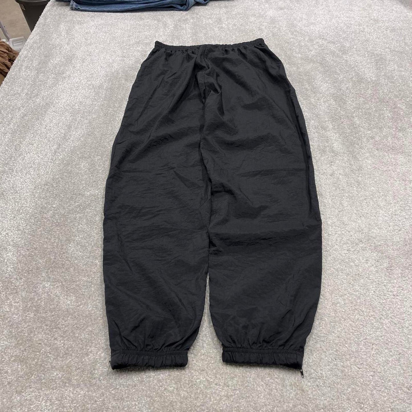 Vintage 00s Reebok tracksuit bottoms black Large loose y2k joggers embroidered track pants trackies