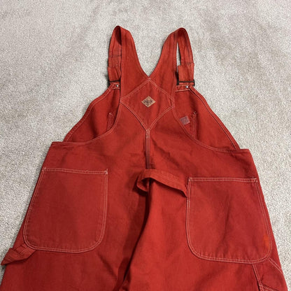 Vintage Big Mac baggy dungarees 00s denim overalls red Patch logos and adjustable straps