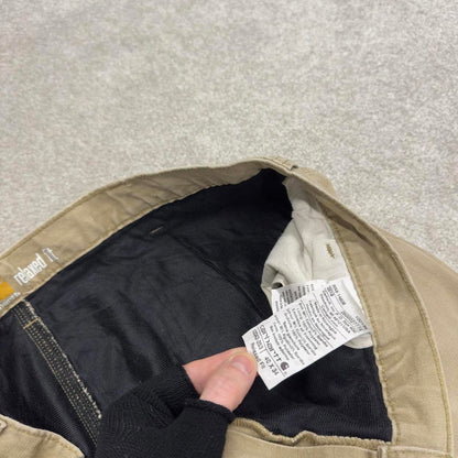 Vintage Y2K Carhartt carpenter jeans beige Relaxed fit fleece lined skate style workwear cargo pants