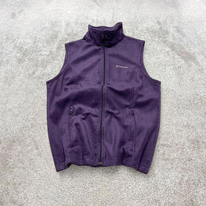 Purple Columbia technical fleece gilet Large women's y2k style full zip up autumn
