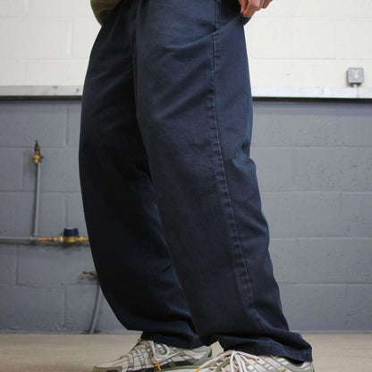 Y2K baggy pleated Dickies work pants faded navy Loose leg chino style carpenter skate trousers