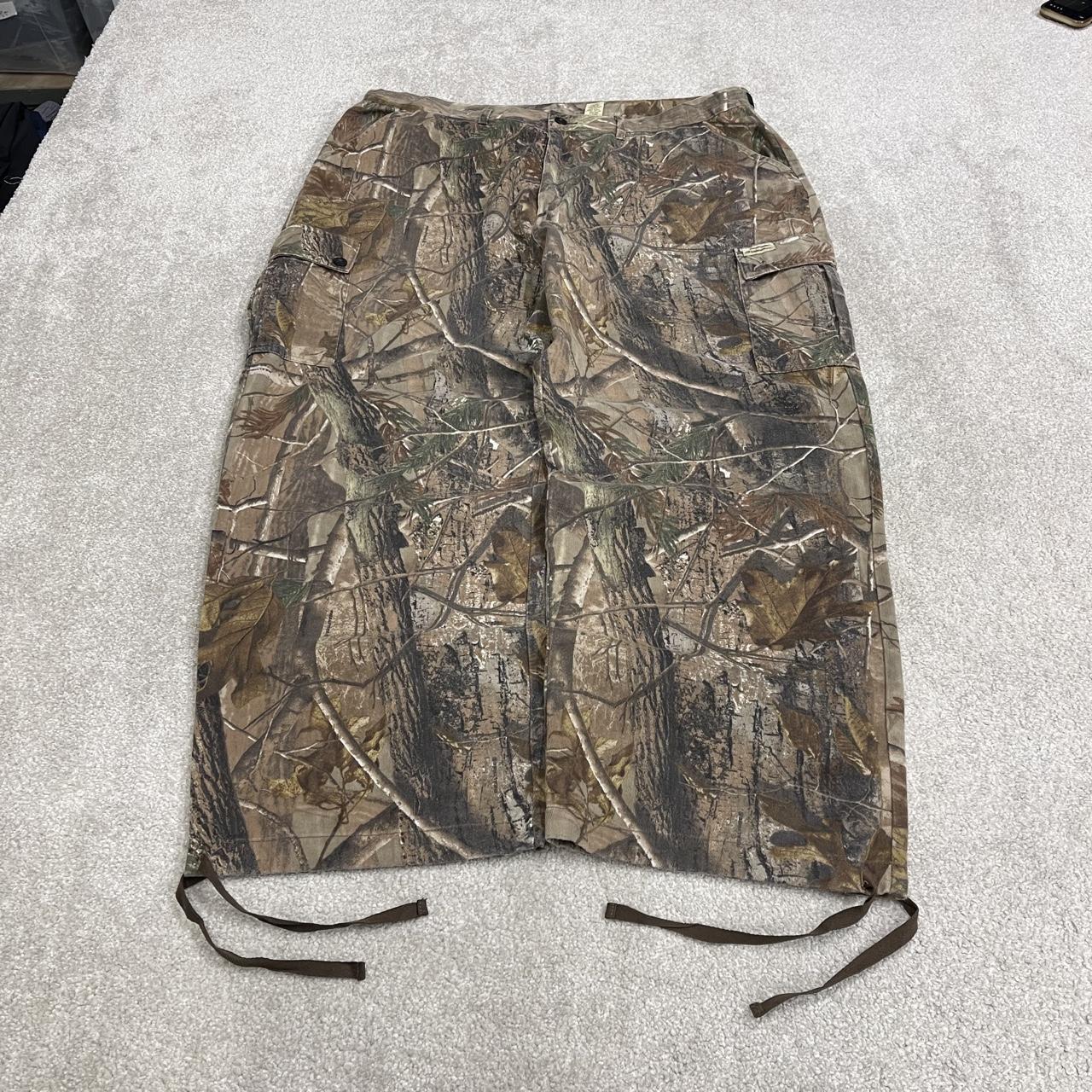 Realtree baggy camo cargo pants wide leg Y2K khaki Gander loose fit camouflage outdoors trousers