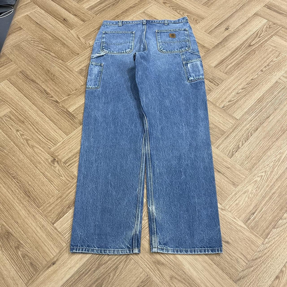 Carhartt baggy carpenter jeans y2k Loose straight blue thick denim cargo pants