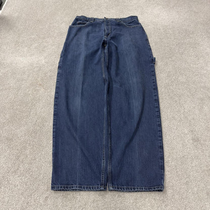 Baggy carpenter jeans y2k W34L32 blue denim Wide leg skater style work cargos