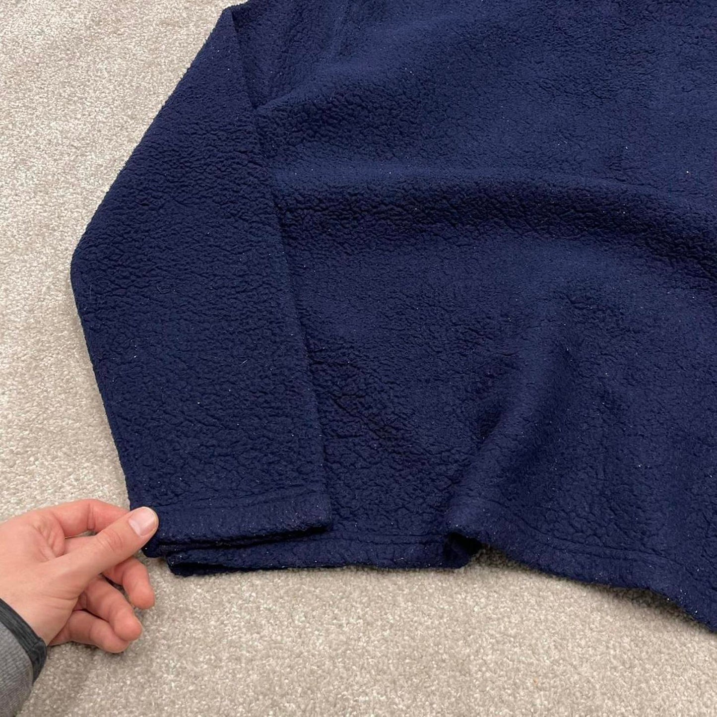 00s Fila teddy bear fleece technical XXL Women's navy pullover y2k style deep pile autumn