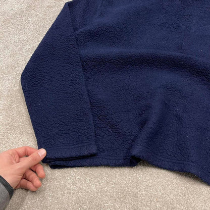 00s Fila teddy bear fleece technical XXL Women's navy pullover y2k style deep pile autumn
