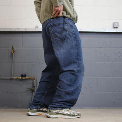 Y2K baggy Levi’s 550 jeans wide leg blue Loose fit denim pants red tab logo