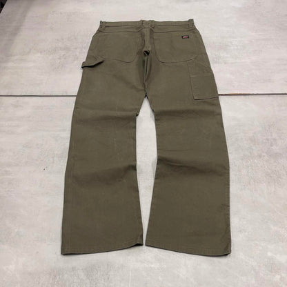 Loose Dickies carpenter jeans W34L34 90s skate style green canvasy cargos