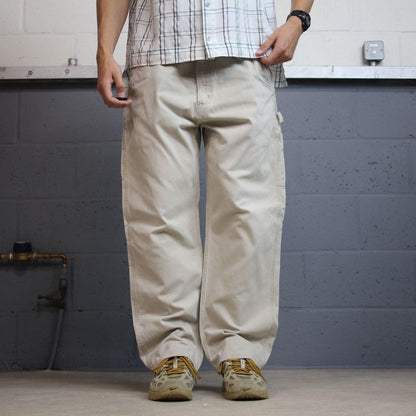 Carhartt carpenter pants y2k beige Relaxed fit skater surf style cargo pants