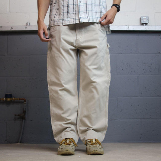 Carhartt carpenter pants y2k beige Relaxed fit skater surf style cargo pants