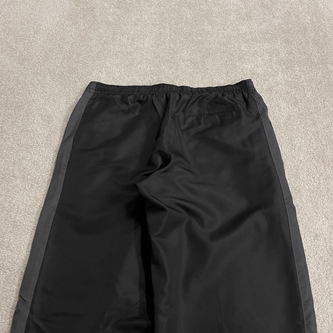 Y2K Starter tracksuit bottoms loose black Small mesh lined side stripe drawstring track pants