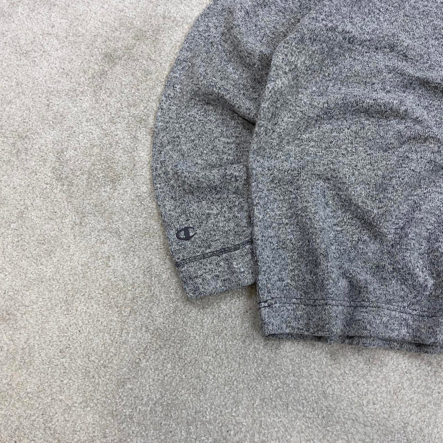 Grey Champion technical fleece Small 1/4 zip up pull over y2k autumn knit style rodeo embroidered