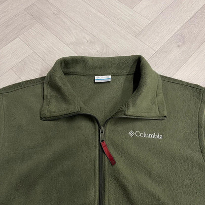 Columbia y2k fleece gilet green mens large full zip autumn vest