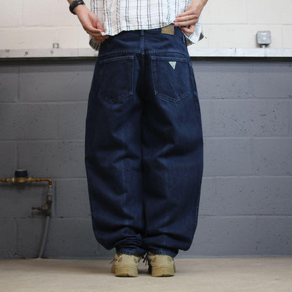 Y2K Vintage GUESS baggy jeans W36L33 blue Loose tapered barrel fit skater surf style pants