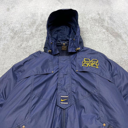 Vintage Y2K Nike Team Sports puffer jacket navy Padded full zip Nike Michigan boxy technical coat