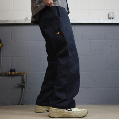 Dickies baggy double knee pants navy W32L30 Wide leg chino skate style cargo work trousers