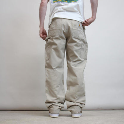 Mens Carhartt carpenter trousers W34 L34 beige skater cargos