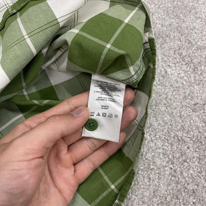 Columbia checkered short sleeve shirt green Surf style check shirt summer festival