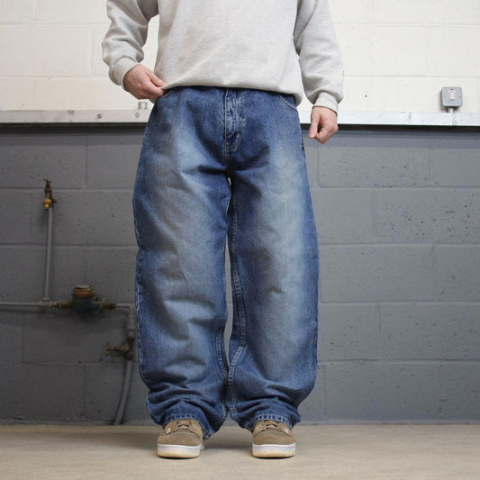 Tuff baggy jeans W36L32 loose wide leg blue denim y2k style skater pants casual wear autumn