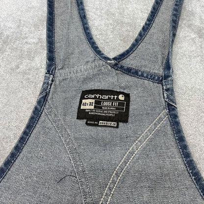 Vintage Carhartt dungarees W42L30 mens denim overalls blue utility bib & brace worker 90s skater