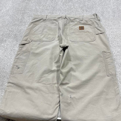 Y2K baggy fit Carhartt work pants wide leg beige Loose skater cargo carpenter trousers