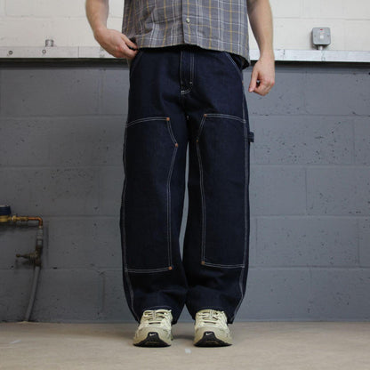 Wrangler baggy double knee cargo jeanz y2k Loose wide leg denim skater work pants