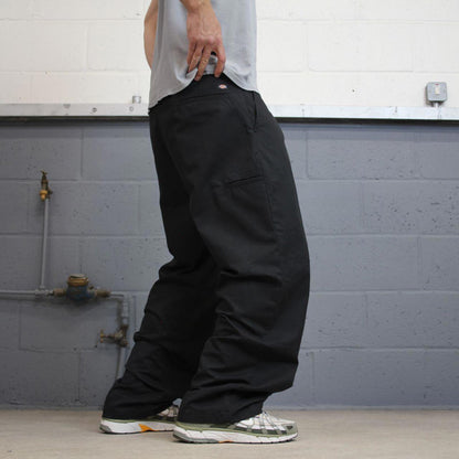 Baggy Dickies double knee pants W40 L32 black loose twill chino style skater pants