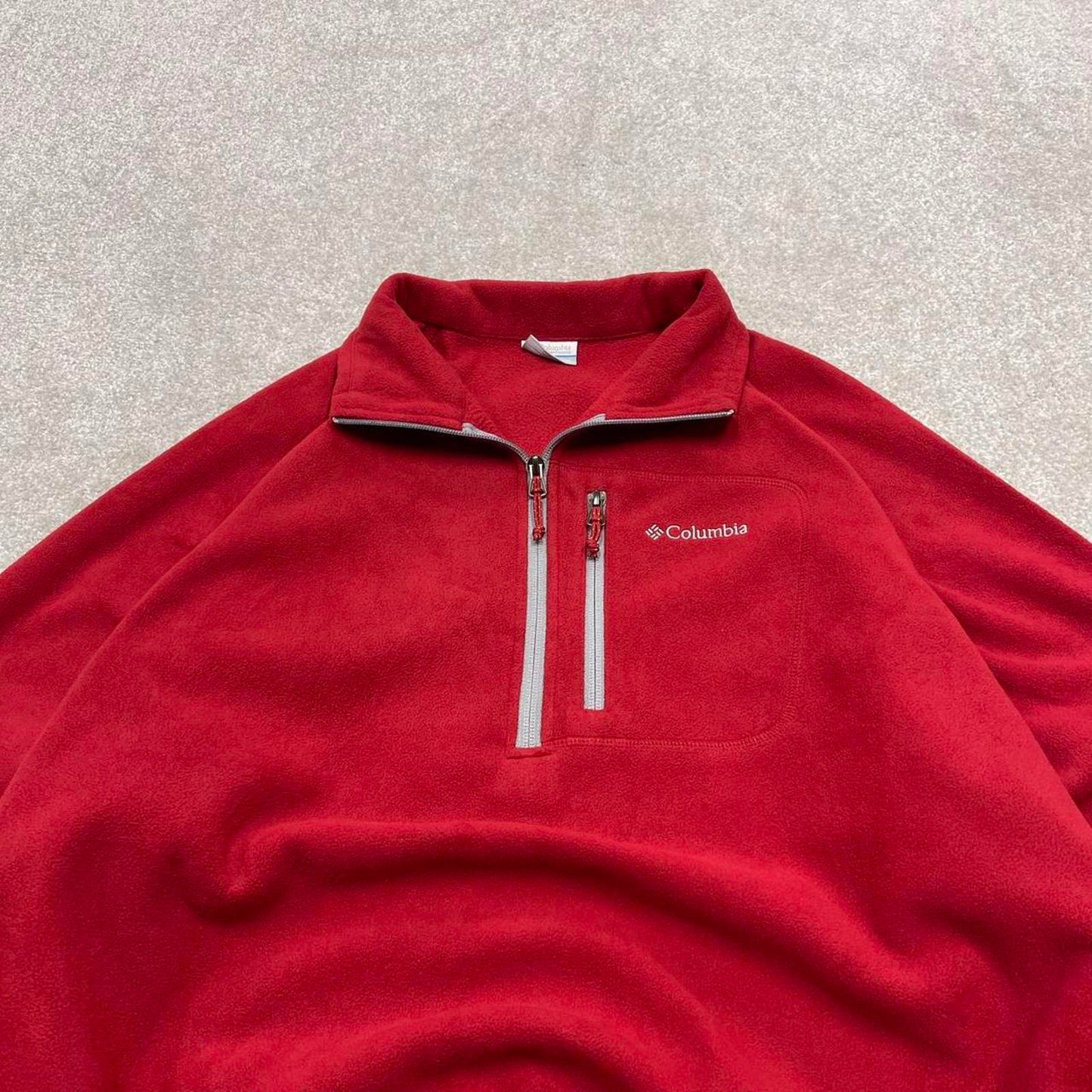 00s Columbia technical fleece XXL men's red 1/4 zip up y2k style autumn pull over casual