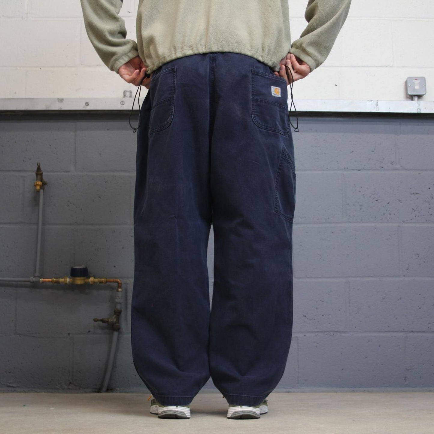 Y2K Carhartt carpenter jeans navy Loose relaxed fit canvasy skate style workwear cargo pants