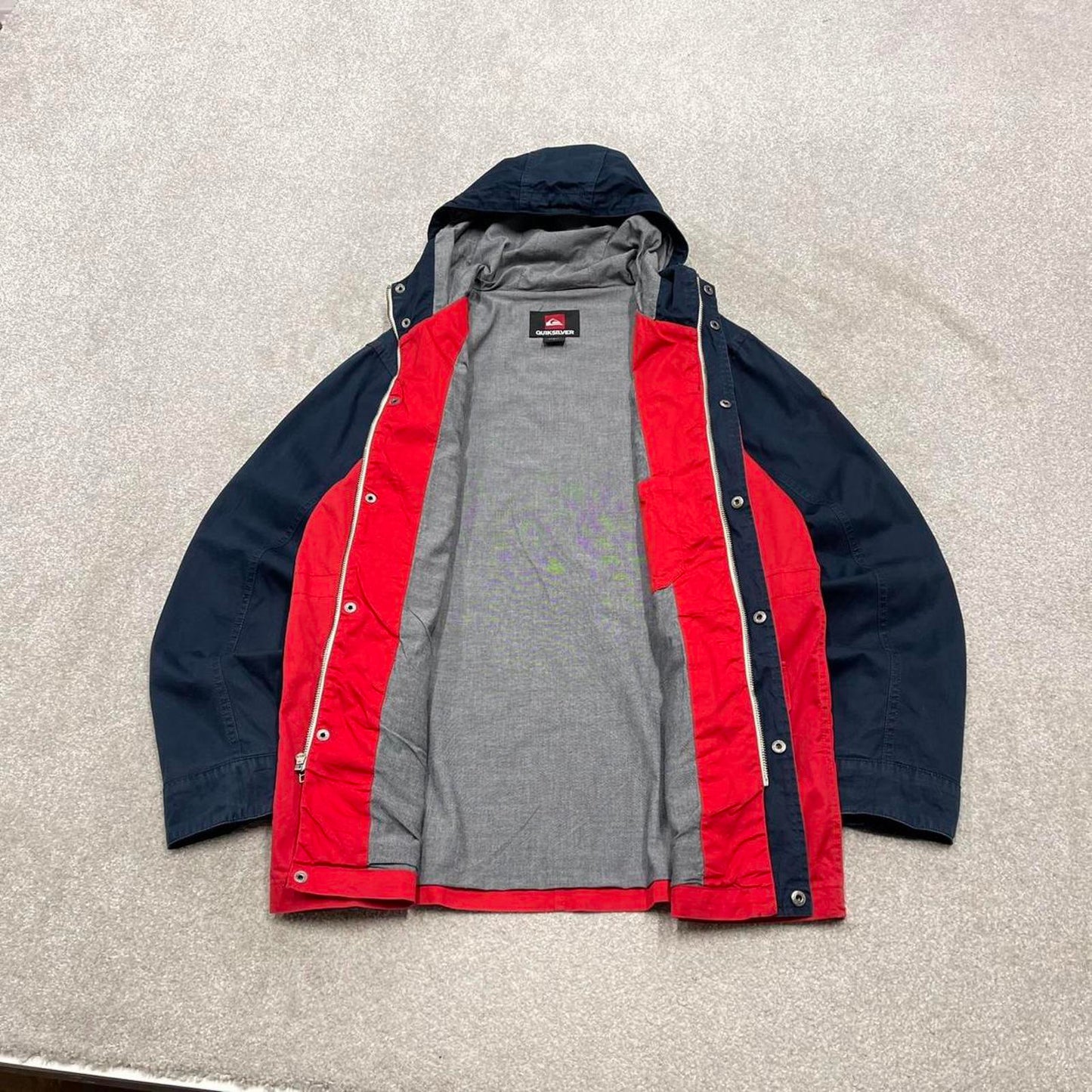 00s Quiksilver technical parka jacket L men's y2k style hooded lightweight coat