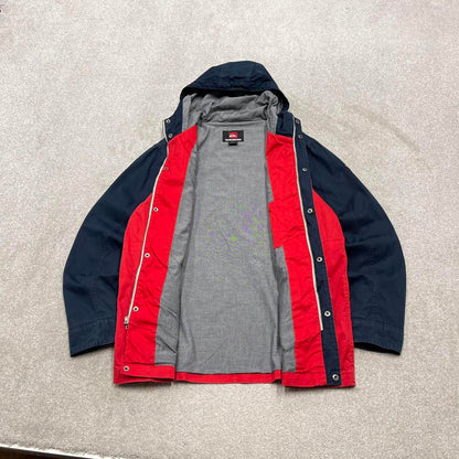 00s Quiksilver technical parka jacket L men's y2k style hooded lightweight coat