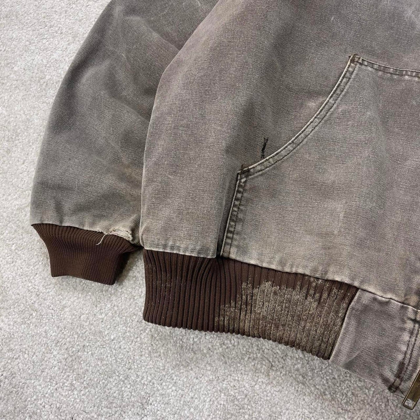 Vintage brown Carhartt hooded active jacket XL canvas bomber