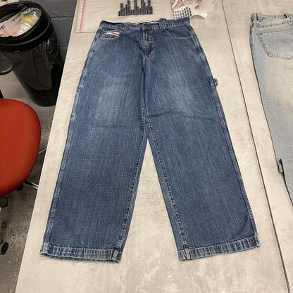 Baggy Paco carpenter jeans W34L31 wide leg denim embroidered y2k skate style pants loose