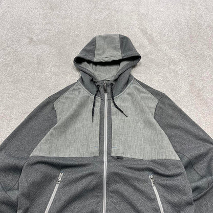 00s Oakley technical hoodie M men's y2k style grey lightweight hooded performance tech top