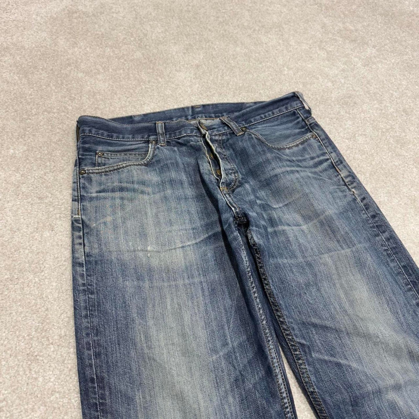 Vintage Carhartt jeans blue denim W34L29 90s skater style straight leg 5 pocket jeans workwear