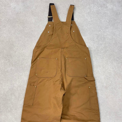 Vintage Carhartt overalls W38 L30 mens canvas dungarees Tan utility worker