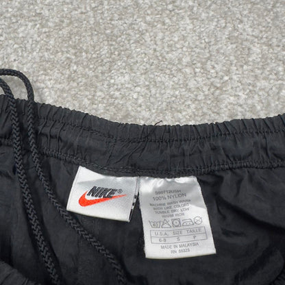 Black Nike trackies S 6-8 loose y2k floaty leg joggers embroidered logo