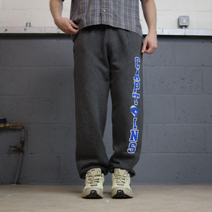 Champion sweatpants grey loose leg cuffed joggers y2k Loose casual 2000s style jogging bottoms
