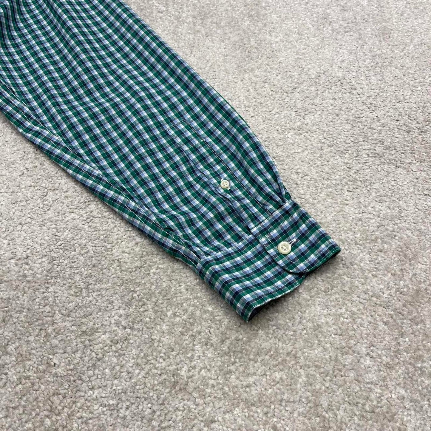 00s checkered Chaps technical shirt 2XL men's green long sleeve button up autumn y2k style