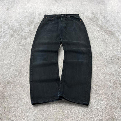 Vintage Y2k Levi's 517 jeans black 90s casual denim pants red tab logo UK made