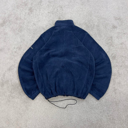 Navy Columbia technical zip up fleece Medium y2k style autumn adjustable waist