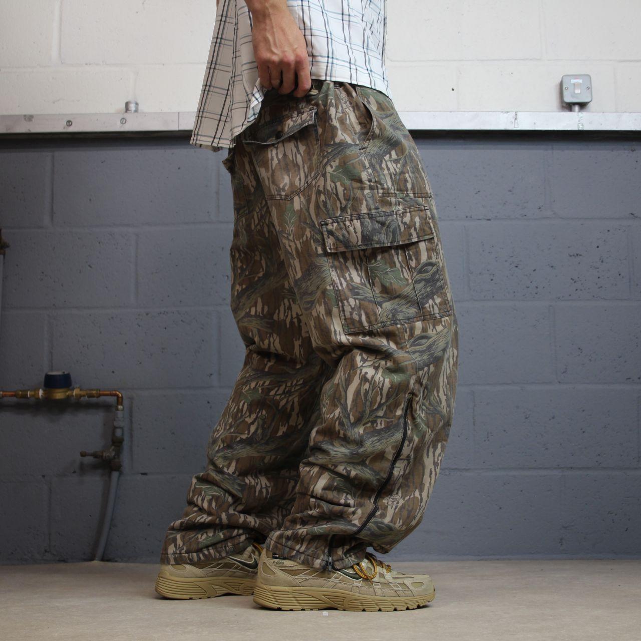 Vintage camo cargo pants y2k utility khaki White Tail quilt lined camouflage hunting loose leg