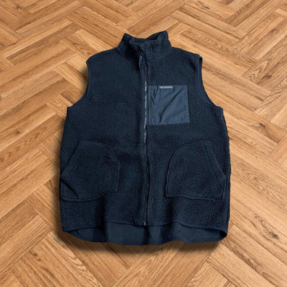 Y2K Colombia teddy bear fleece gilet Men’s black full zip autumn sleeveless pile fleece