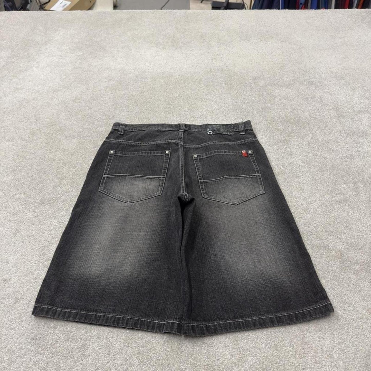 Baggy Southpole denim shorts y2k black Streetwear skater style brand surf jorts