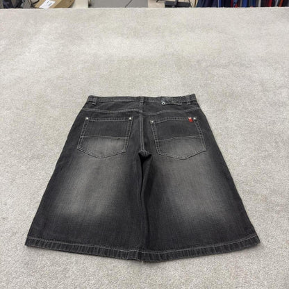 Baggy Southpole denim shorts y2k black Streetwear skater style brand surf jorts