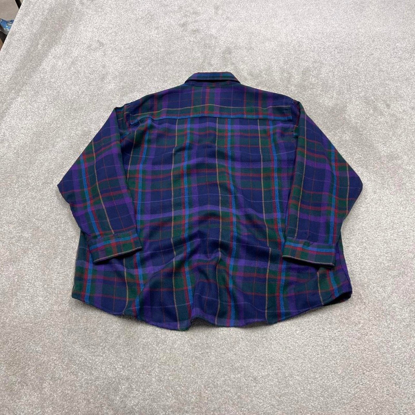 Vintage Y2K checkered flannel shirt purple Elk Mont Long sleeve plaid check button down loose