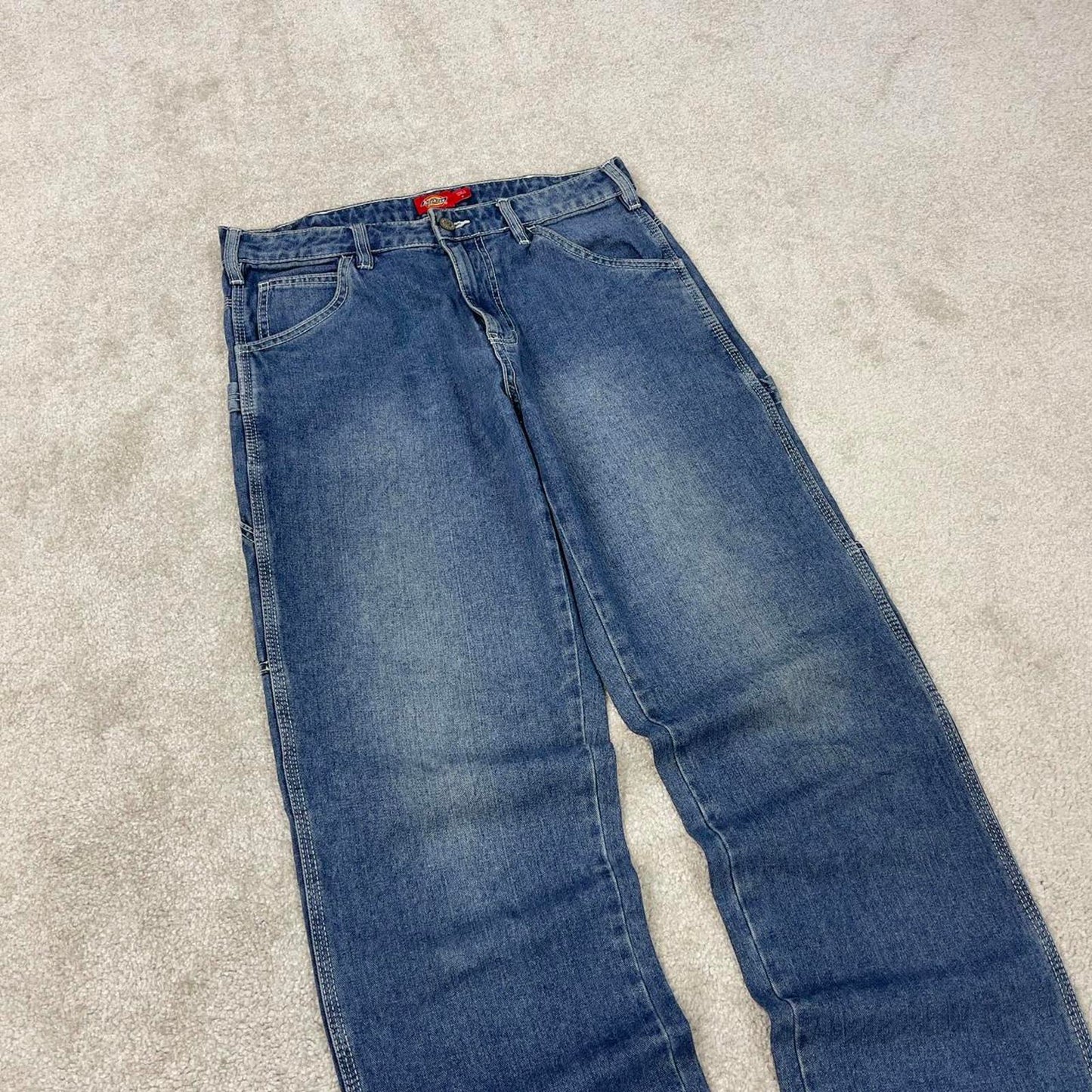 Dickies carpenter jeans size 5 W30L32 loose blue denim cargo skater style jeans