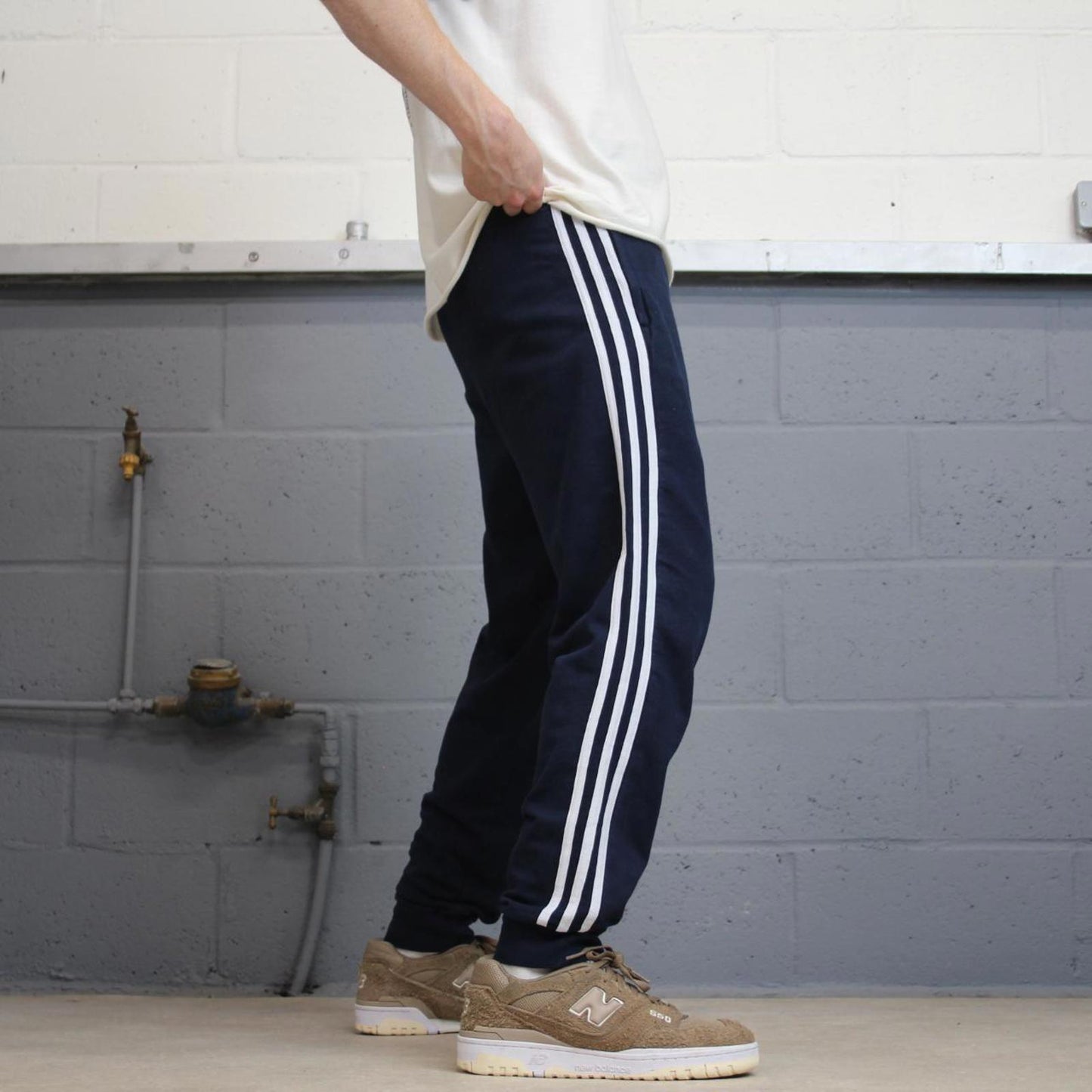 Y2k navy Adidas joggers M
